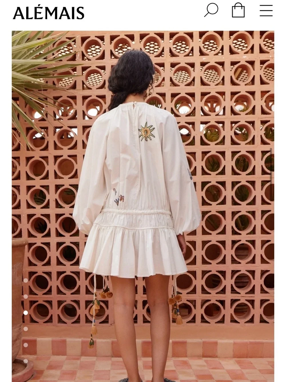Alemais White Embroidered Mini Dress
